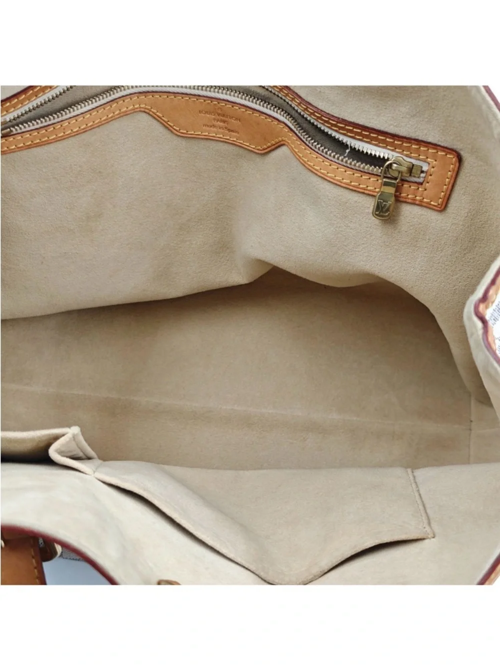 Louis Vuitton Damier Azur Check Canvas Tote with Tan Leather & Gold Hardware - Picture 14 of 14